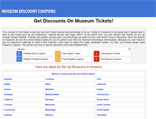 Tablet Screenshot of museumcoupon.com